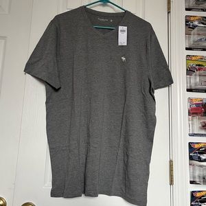 NWT Mens Abercrombie & Fitch Grey V-Neck Soft Tee XXL